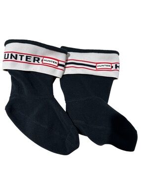 Hunter Black Sock Liners with White Branded Cuff and Red Trim